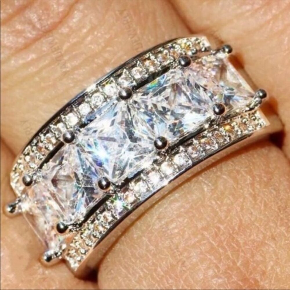 8.7 CT DIAMOND 925 STERLING SILVER ENGAGEMENT RING